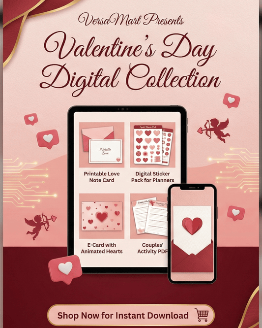 Valentine’s Day Digital Card Bundle – Editable Romantic Cards, Love Notes & Printables | Instant Download