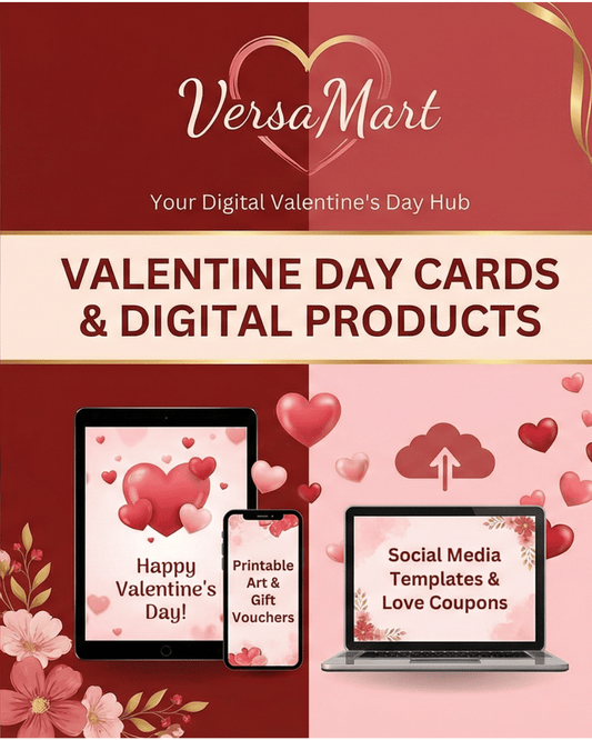 Valentine’s Day Digital Card Bundle – Editable Romantic Cards, Love Notes & Printables | Instant Download